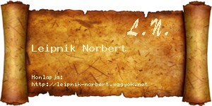 Leipnik Norbert névjegykártya
